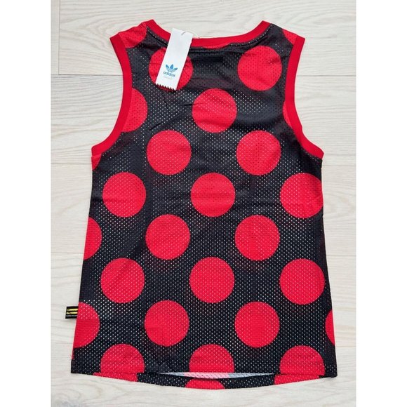PHARRELL WILLIAMS X ADIDAS AI0784 Dear Baes BASKETBALL Tank Polka Red Black (S) - Picture 7 of 9